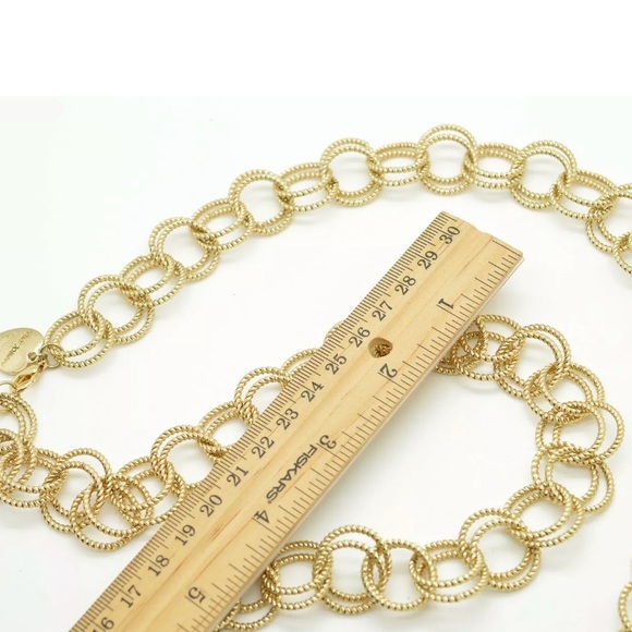 Betsey Johnson long gold tone link necklace - Picture 6 of 6